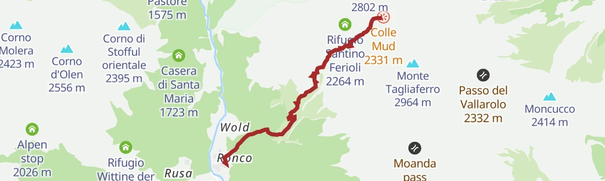 Route map: ALAGNA, Fraz. Pedemonte